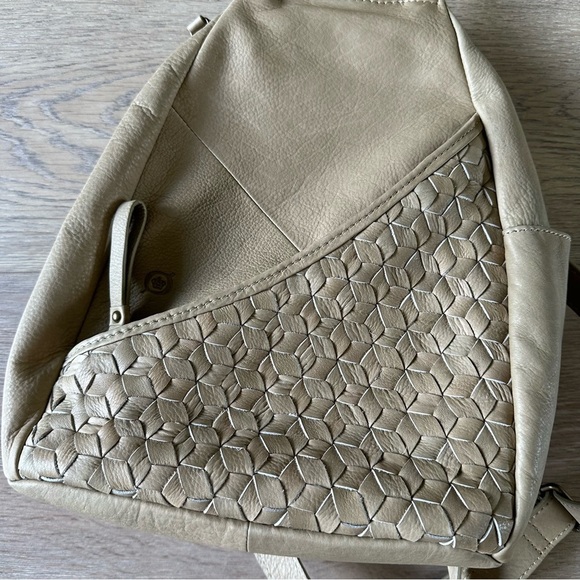 New Born Small Leather Backpack Taupe Bag - Picture 11 of 11